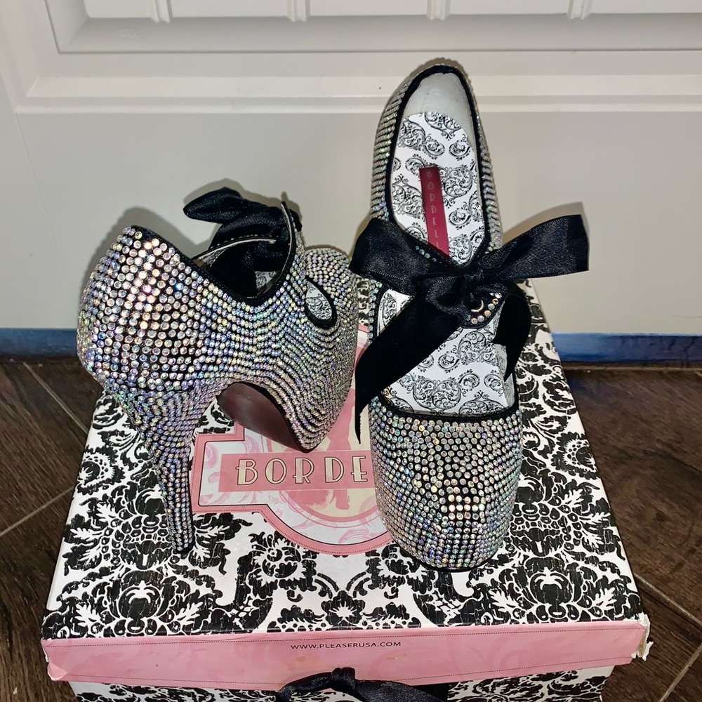 Bordello Iridescent Rhinestone High Heels